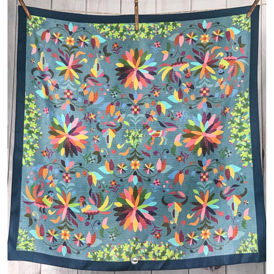 Fringe Otami Grey Silk Scarf