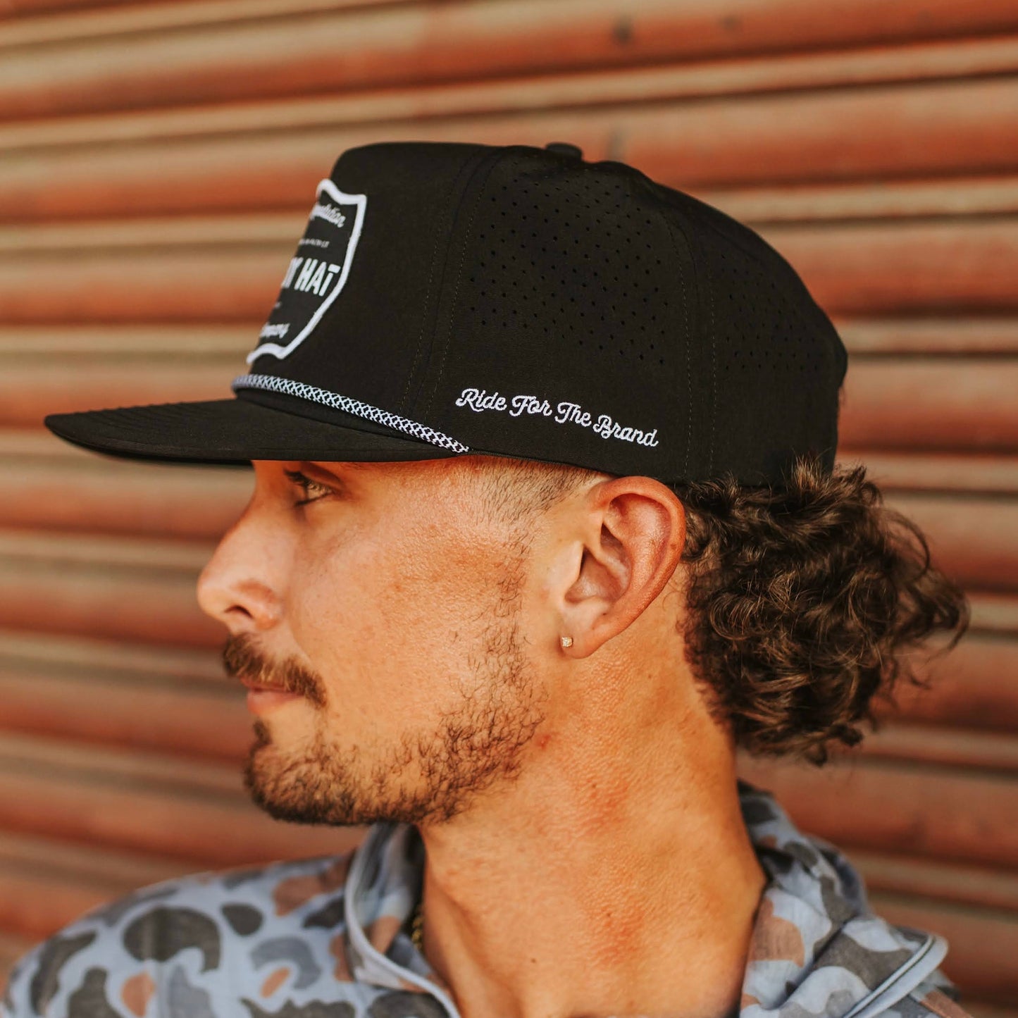 “Cowboy Hat” Performance Patch Rope Hat - Black