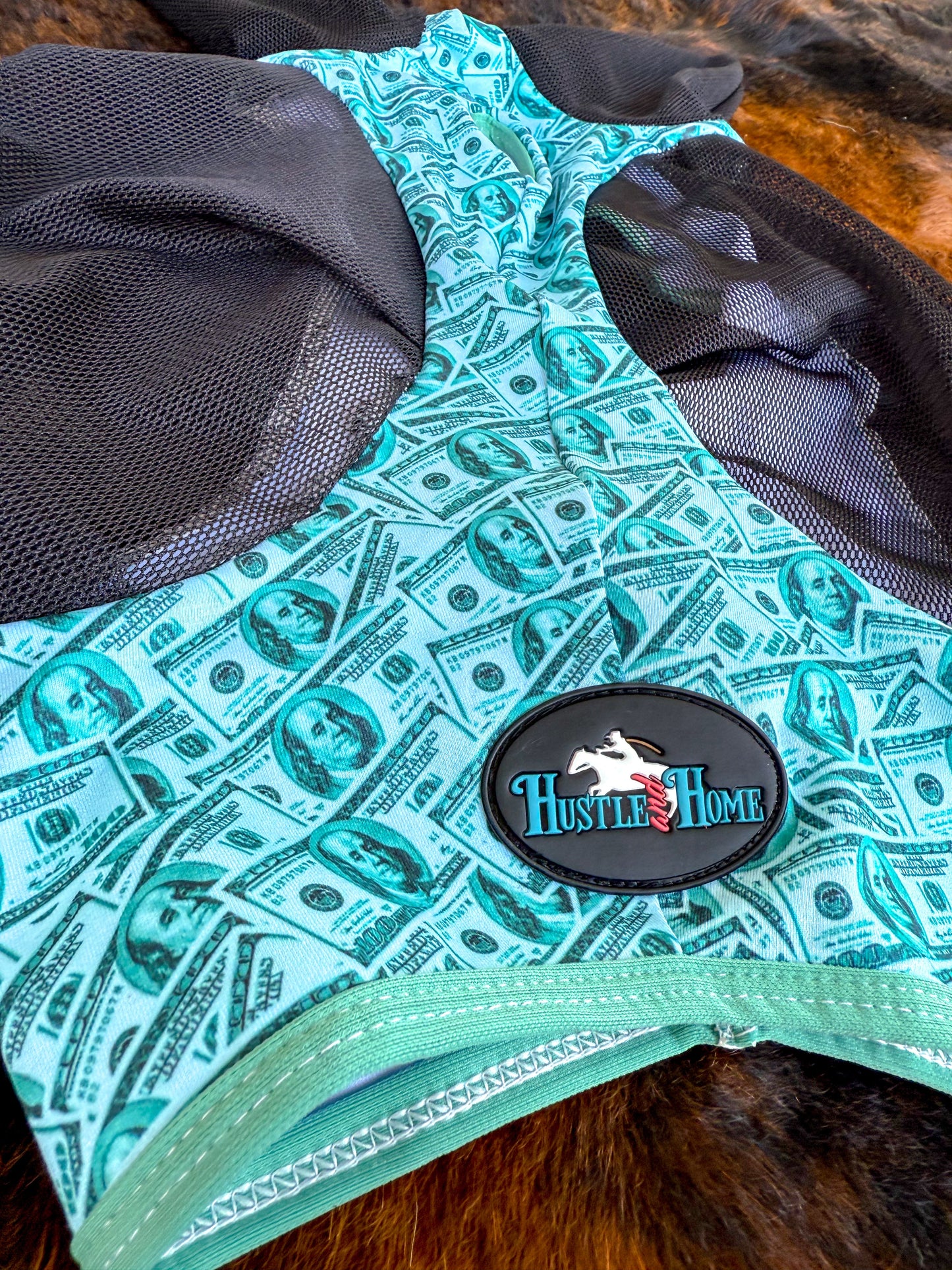 Dash for Cash (Turquoise ) Fly Mask
