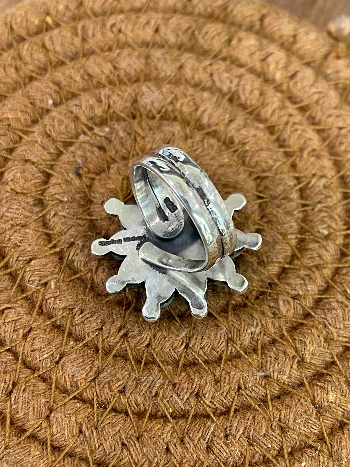 Handcrafted Sterling Silver & Kingman Turquoise Adjustable Ring