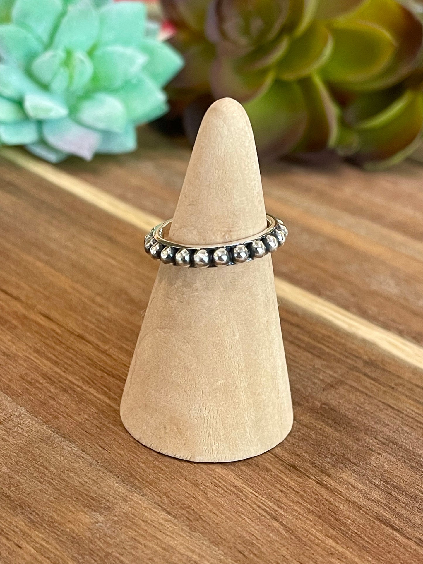 Beautiful Handmade 4mm  Sterling Silver Adjustable Ring