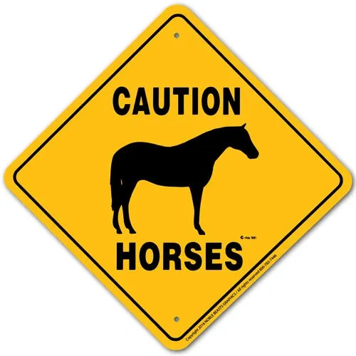 Caution Thoroughbred Aluminum Sign #21398