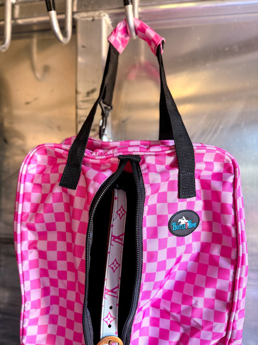 Checks Out (Pink/Pink) Luxury Tack Bag