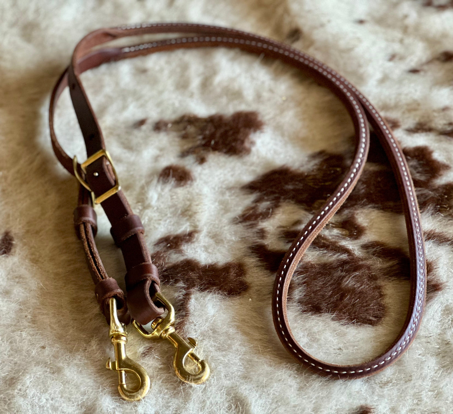 Rolled Leather Barrel Reins