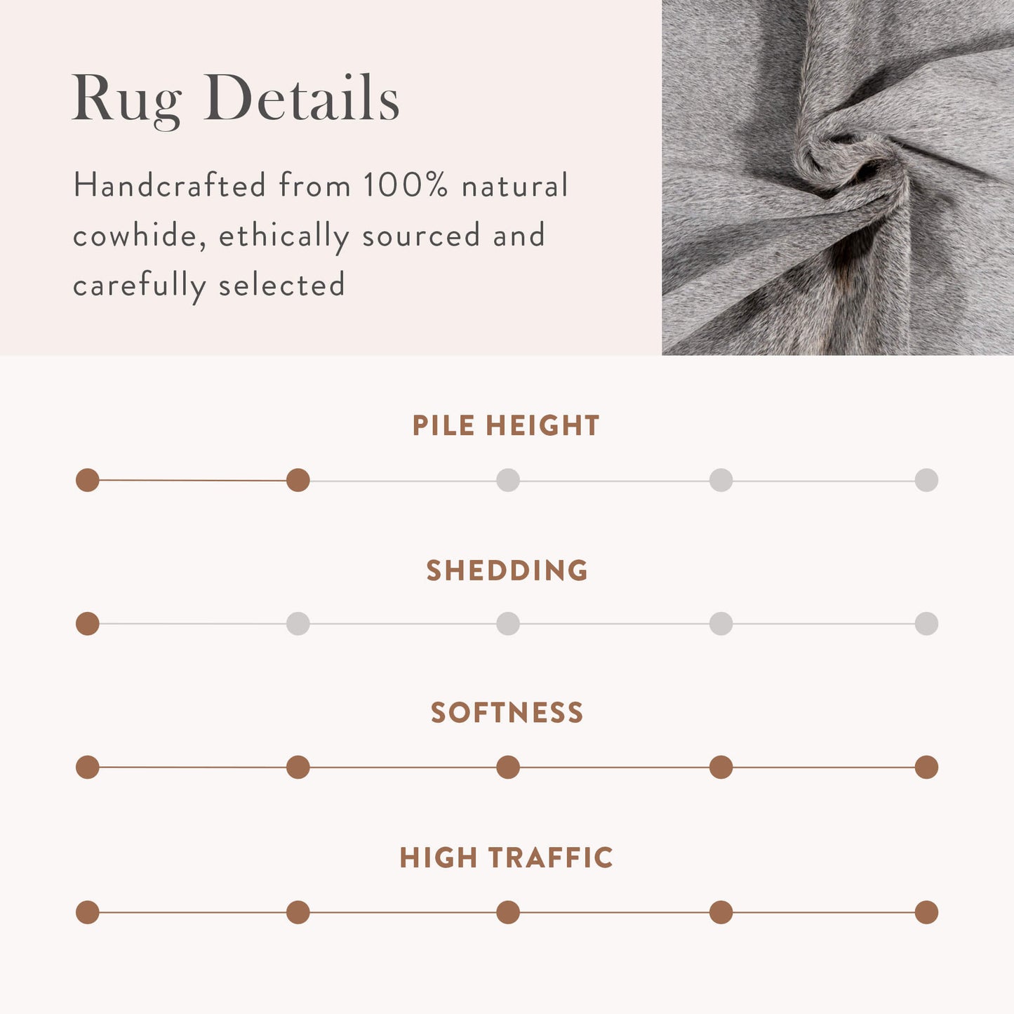 Grey Brazilian Cowhide Rug: XXL