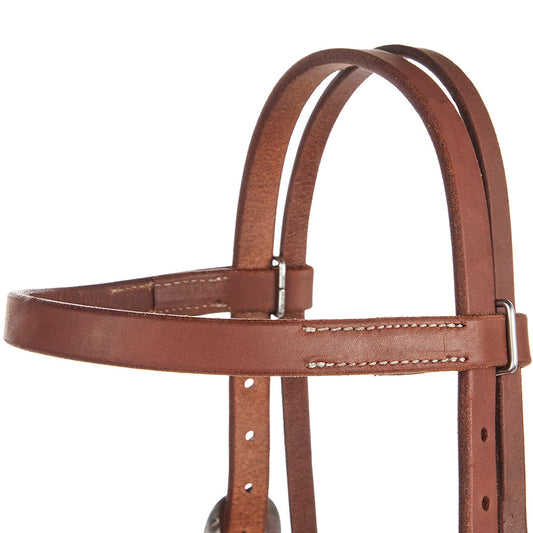 Heavy Oil Harness Leather Double Buckle 3 4 Browband Headstall