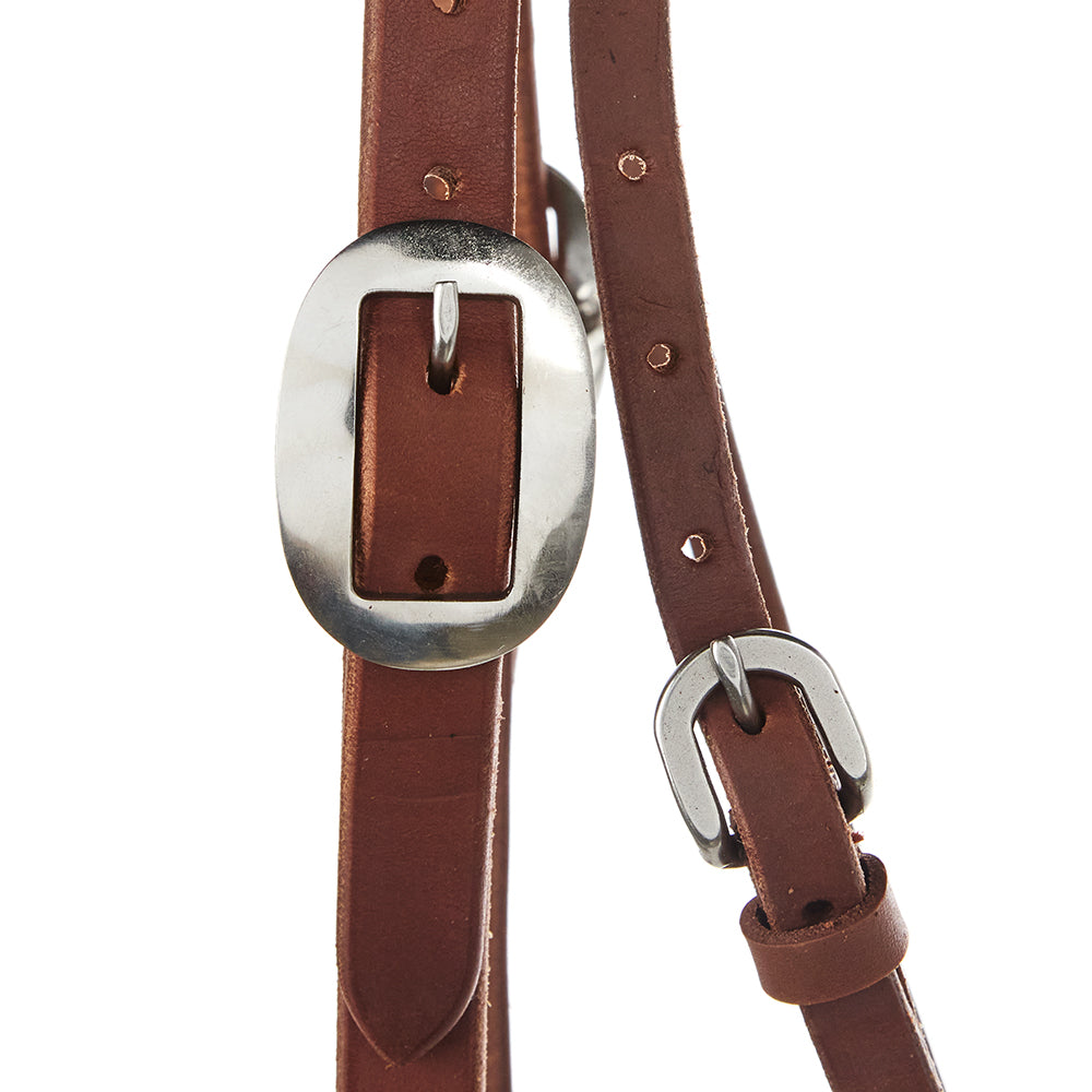 Heavy Oil Harness Leather Double Buckle 3 4 Browband Headstall