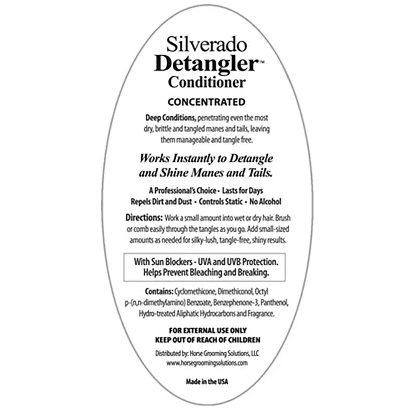 Horse Detangler Conditioner for Coat, Mane & Tail by Silverado #SDET08