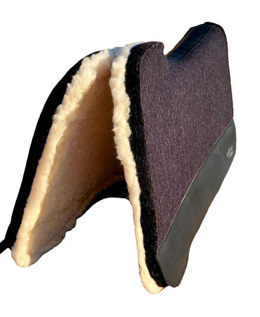 7/8" thick - 30"Lx30"W - Black Merino Wool with fleece - Open Wither