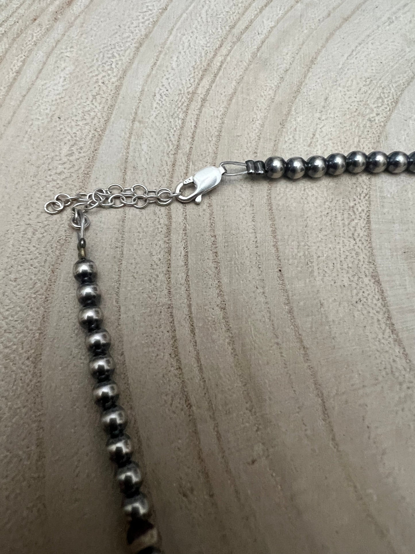 4mm Purple spiny and Sterling Pearl choker - 14 inch