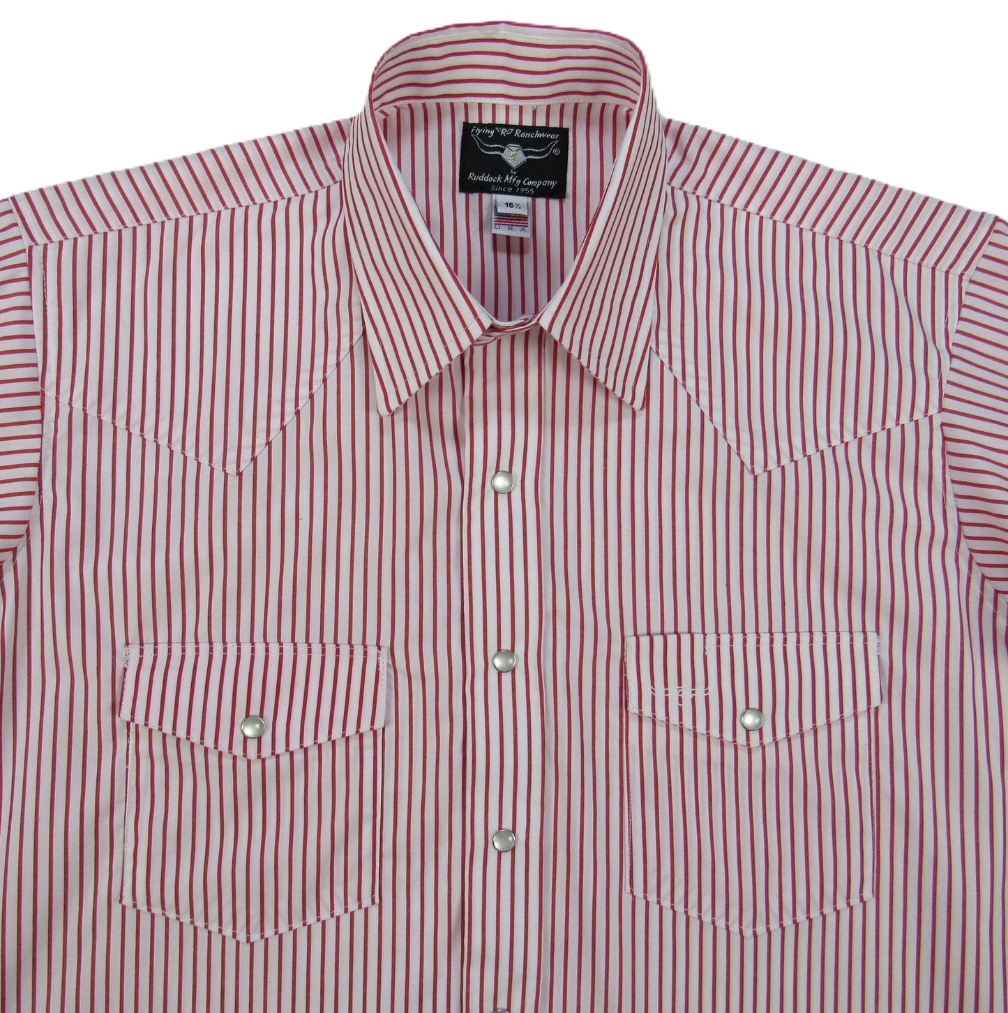 Flying R Ranchwear - Pencil Stripe - Red/White - Short Sleeve - Classic Fit
