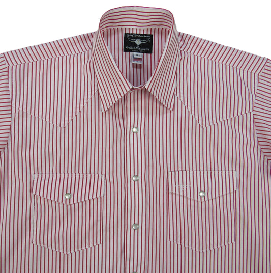 Flying R Ranchwear - Pencil Stripe - Red/White - Short Sleeve - Classic Fit
