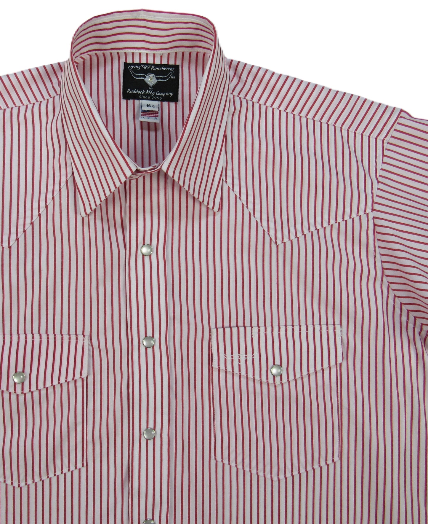 Flying R Ranchwear - Pencil Stripe - Red/White - Short Sleeve - Classic Fit