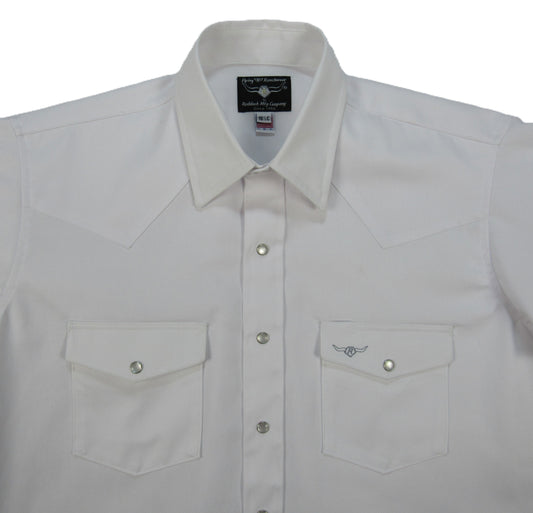 Flying R Ranchwear - Western Classic Solids - White Twill - Short Sleeve - Classic Fit