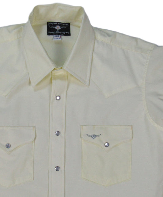 Flying R Ranchwear - Western Solid - Pale Yellow - Short Sleeve Snaps