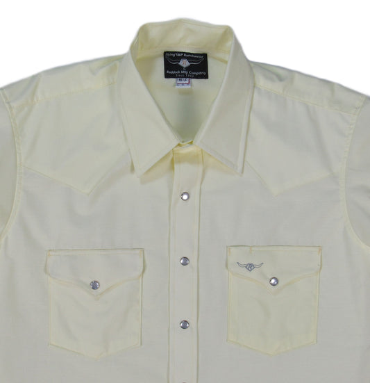 Flying R Ranchwear - Western Solid - Pale Yellow - Short Sleeve Snaps