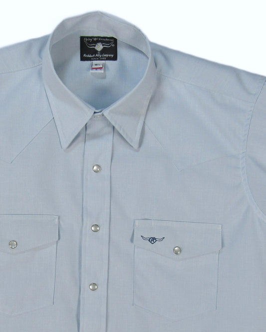 Flying R Ranchwear - Western Classic Solids - Light Blue end on end - Short Sleeve - Classic Fit