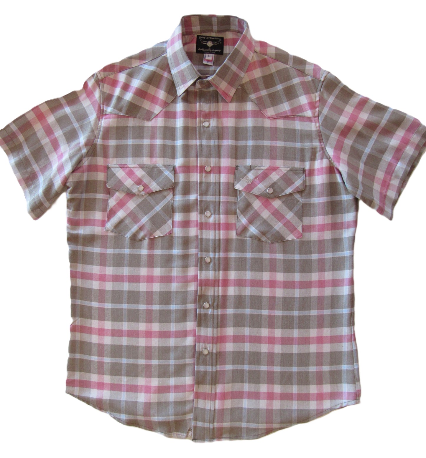 Flying R Ranchwear - Primo Plaids - Olive/Salmon - Short Sleeve - NEW FIT