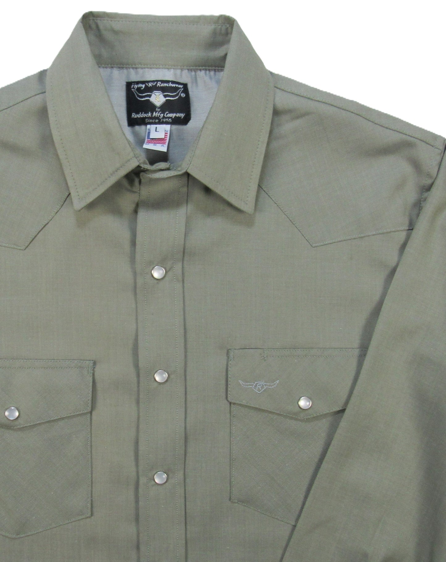 Flying R Ranchwear - Primo Solids - Soft Olive - Long Sleeve - NEW FIT
