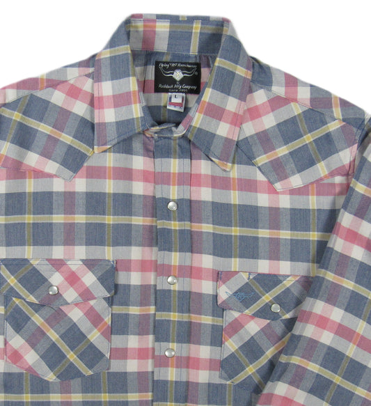 Flying R Ranchwear - Primo Plaids - Denim Blue - Long Sleeve - NEW FIT
