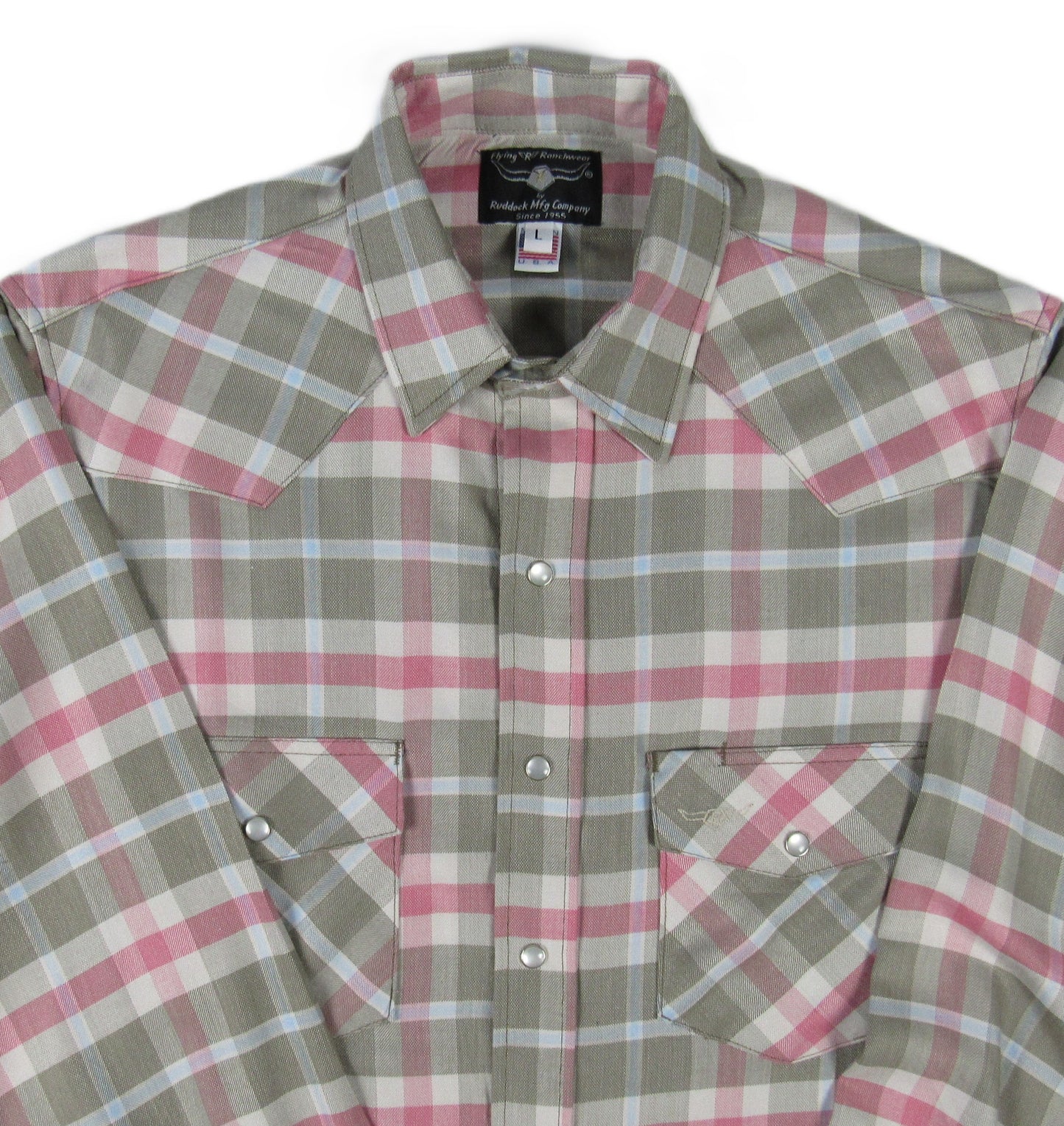 Flying R Ranchwear - Primo Plaids - Olive/Salmon - Long Sleeve - NEW FIT