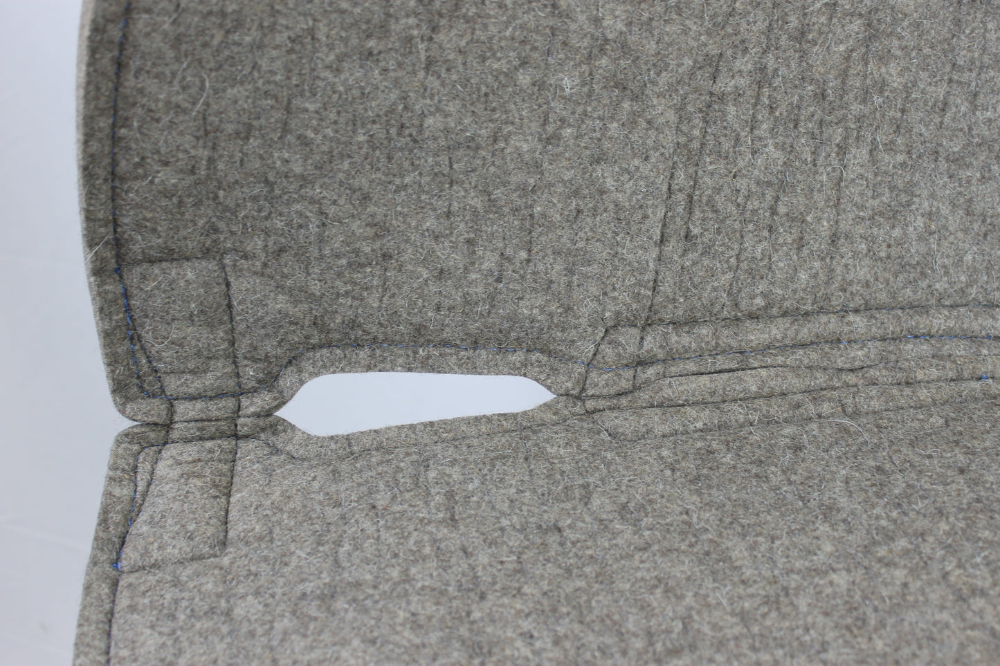 Natural Beige 100% Pressed Wool Saddle Pad with Blue Stitching