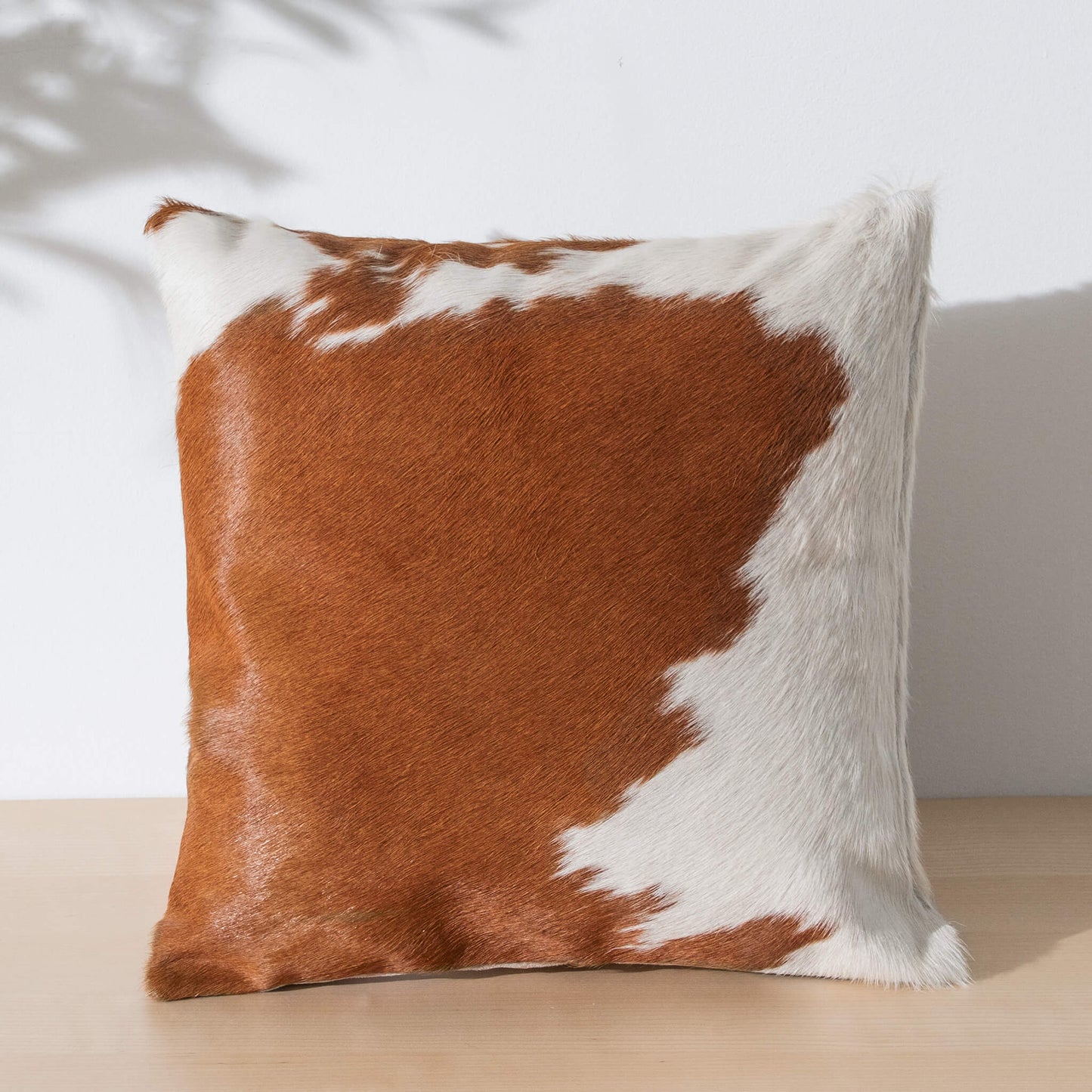 Brown and White Cowhide Pillow