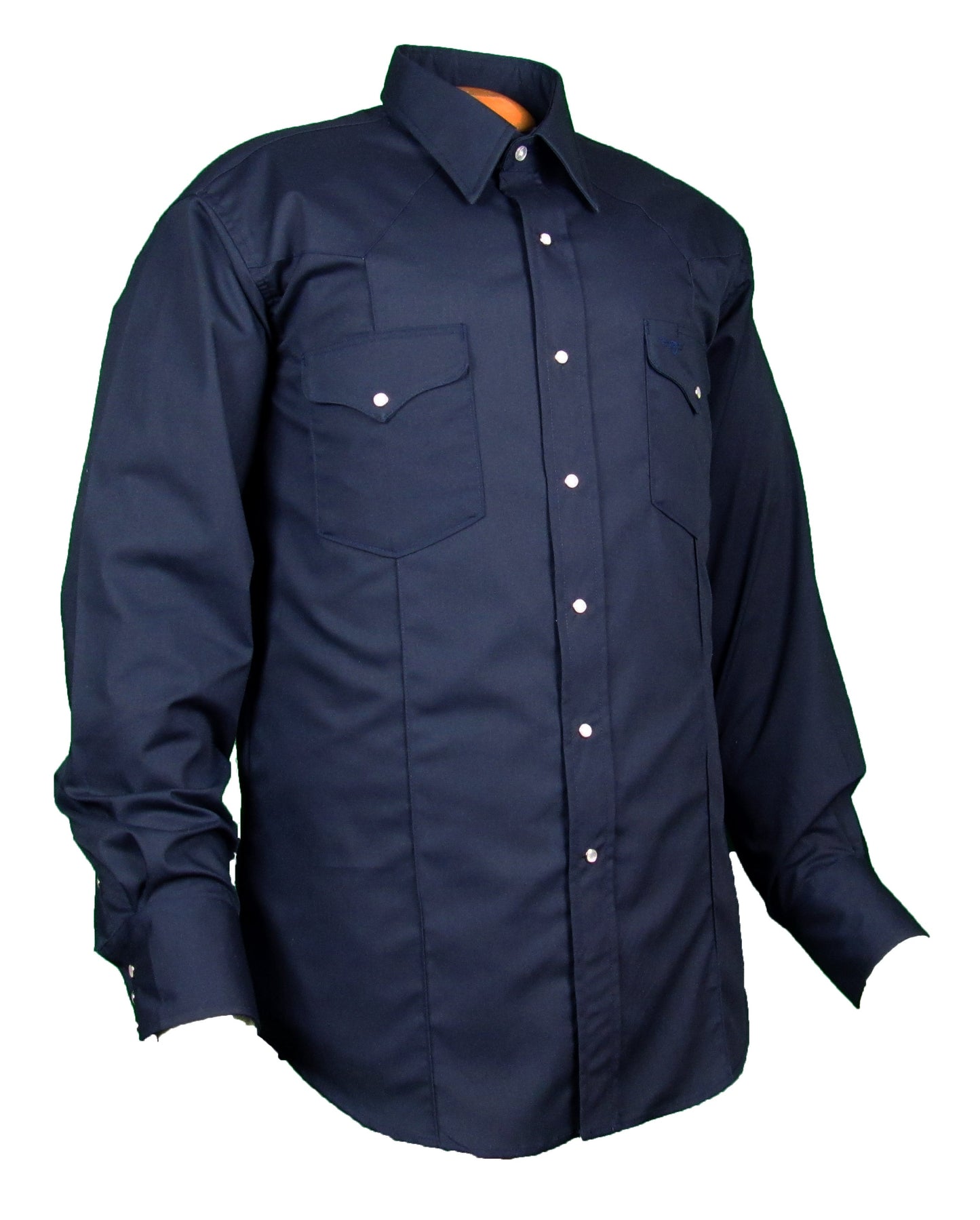 Rancher Crease - Navy Blue - Long Sleeve - Snaps