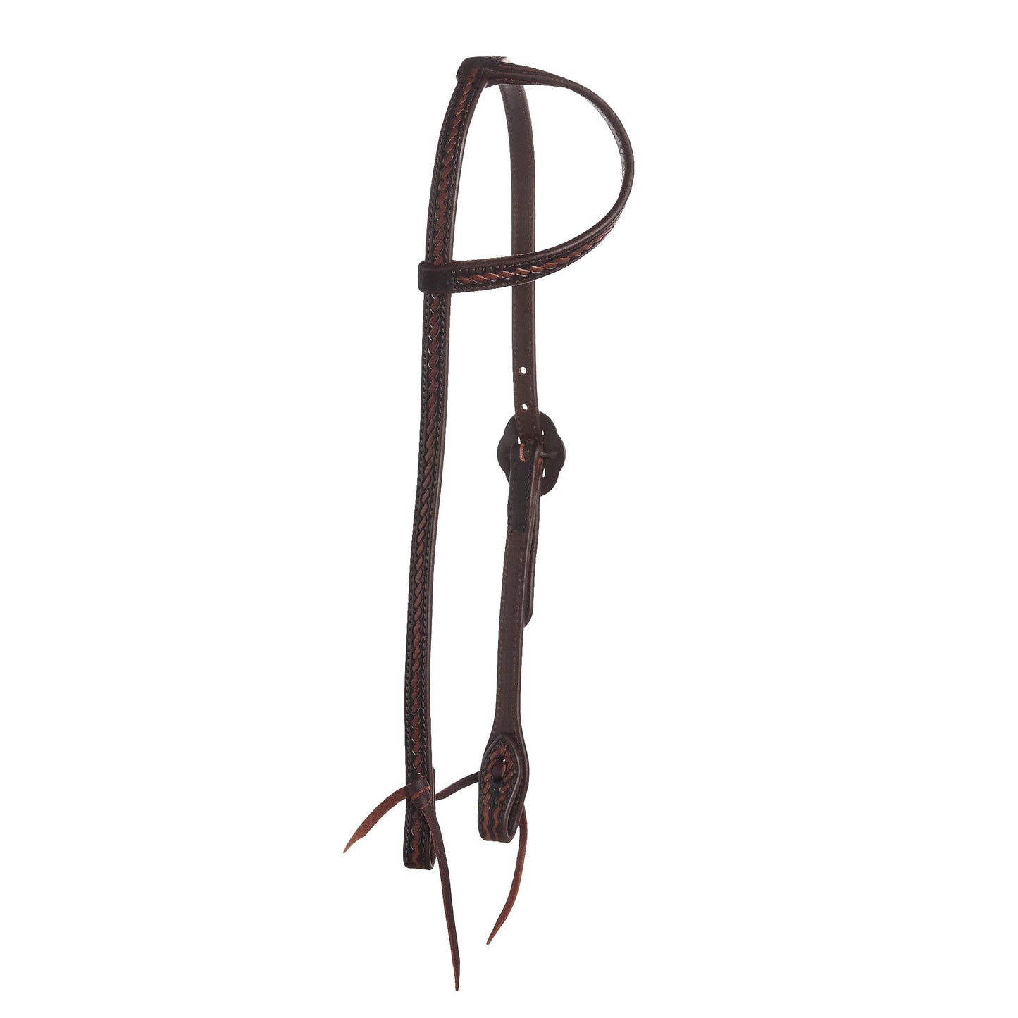 Heavy Oiled Rope Tooling Double Flower Buckle Single Ear Headstall