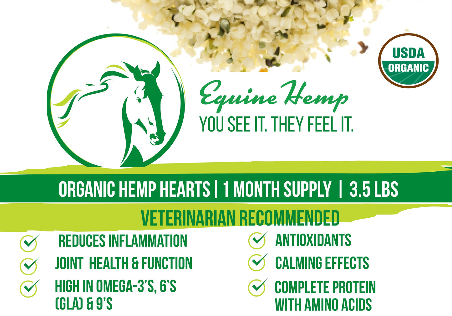 Organic Equine Hemp Hearts