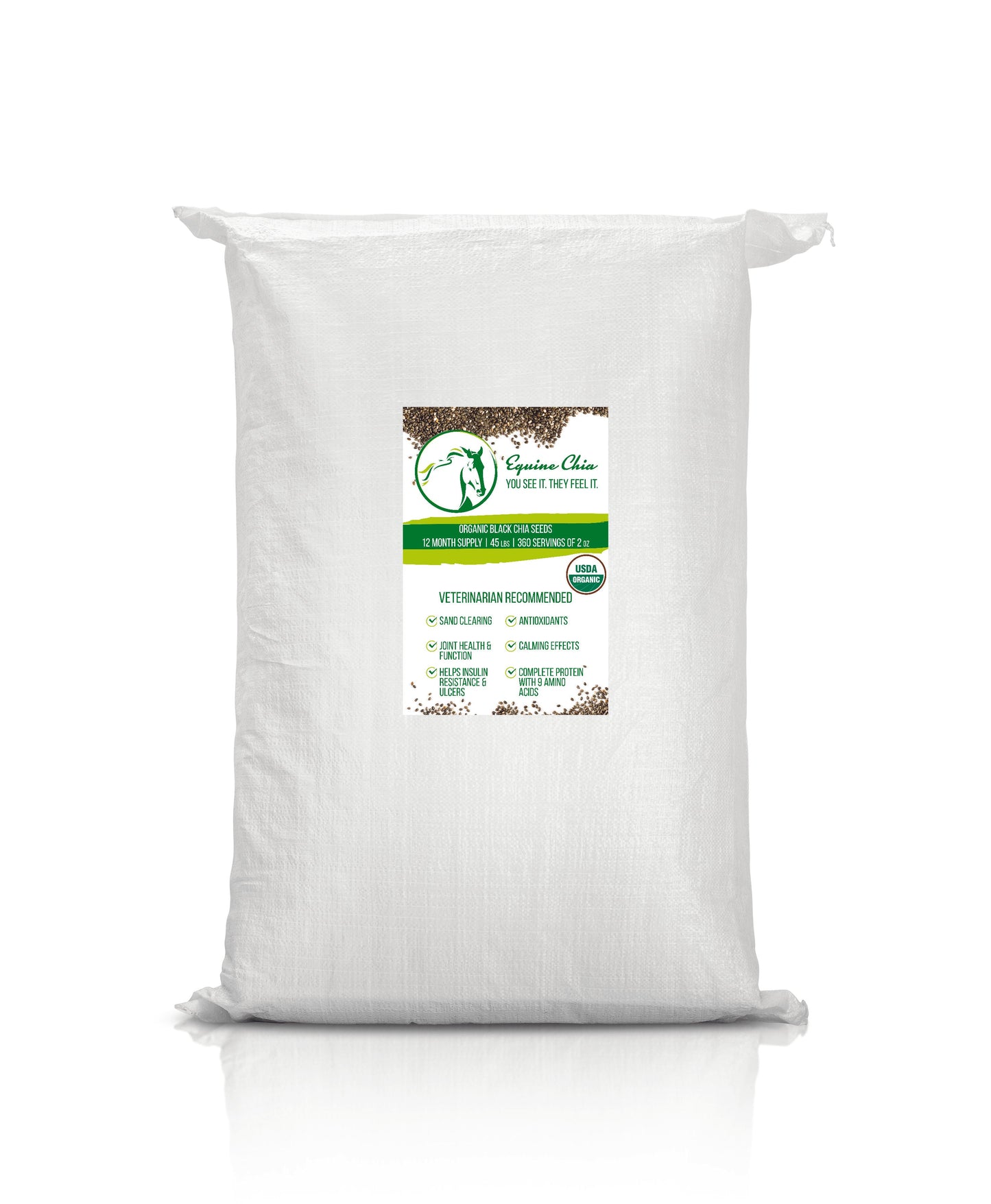 Organic Equine Chia Bulk Sacks (45 LBS)