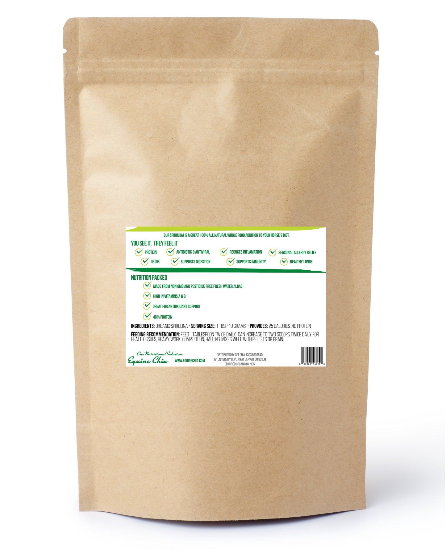 Equine Spirulina-Organic, Non GMO & Pesticide Free