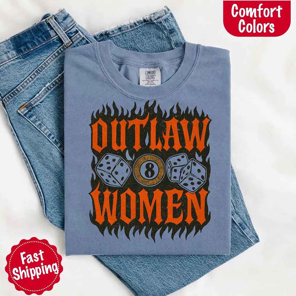 Outlaw Women Flames Shirt โ Vintage Western Cowgirl Shirt