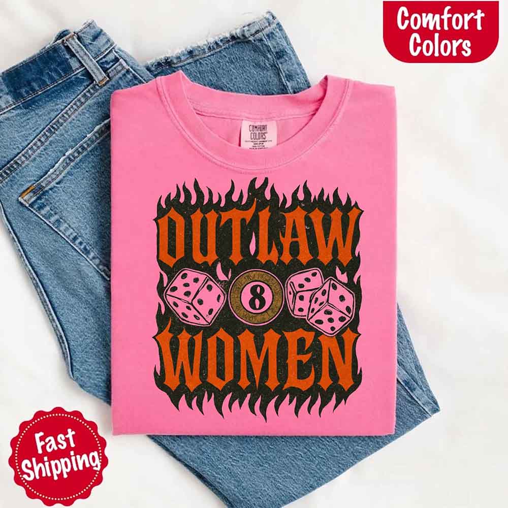 Outlaw Women Flames Shirt โ Vintage Western Cowgirl Shirt