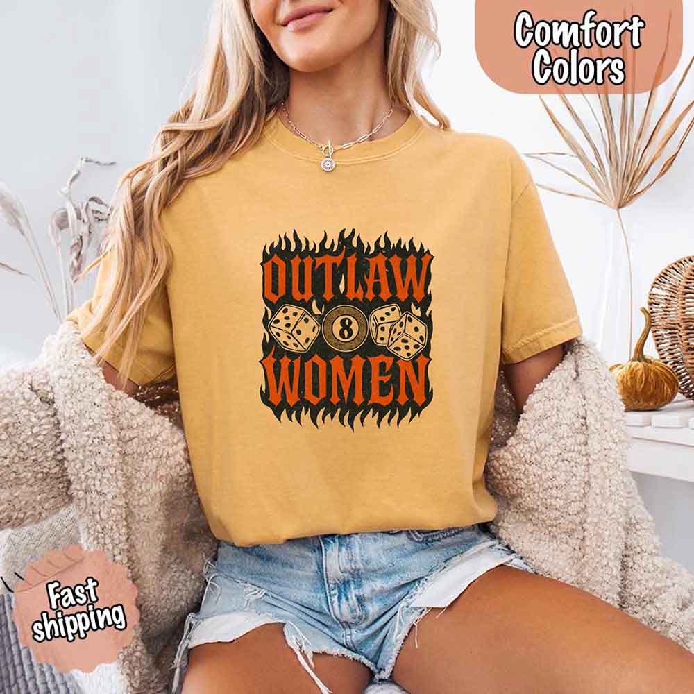 Outlaw Women Flames Shirt โ Vintage Western Cowgirl Shirt