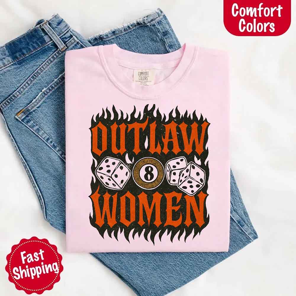 Outlaw Women Flames Shirt โ Vintage Western Cowgirl Shirt