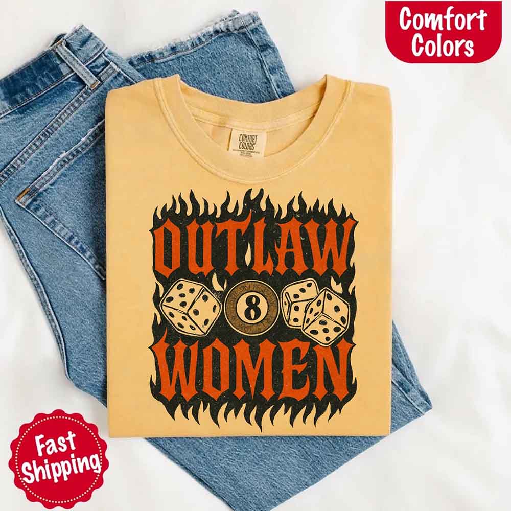 Outlaw Women Flames Shirt โ Vintage Western Cowgirl Shirt