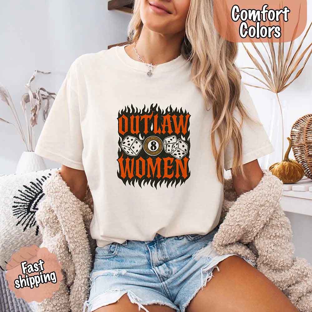 Outlaw Women Flames Shirt โ Vintage Western Cowgirl Shirt