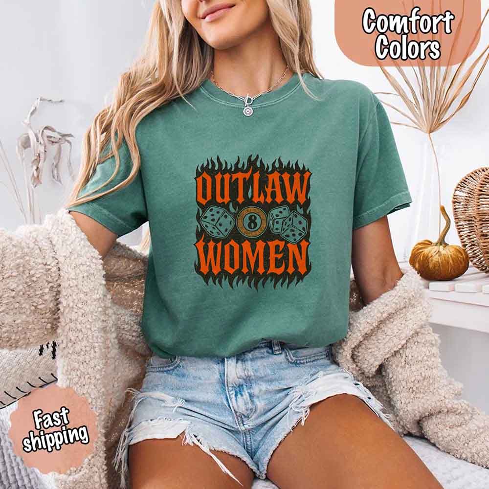 Outlaw Women Flames Shirt โ Vintage Western Cowgirl Shirt