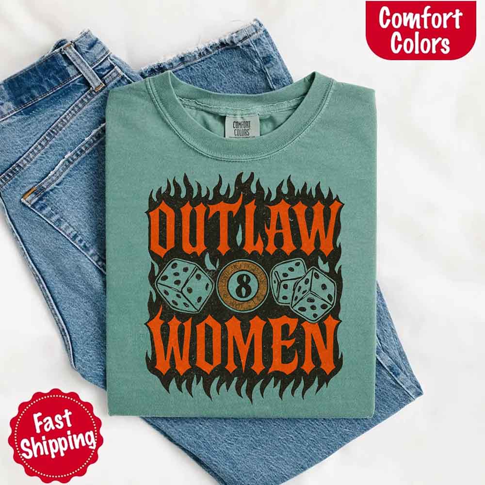 Outlaw Women Flames Shirt โ Vintage Western Cowgirl Shirt