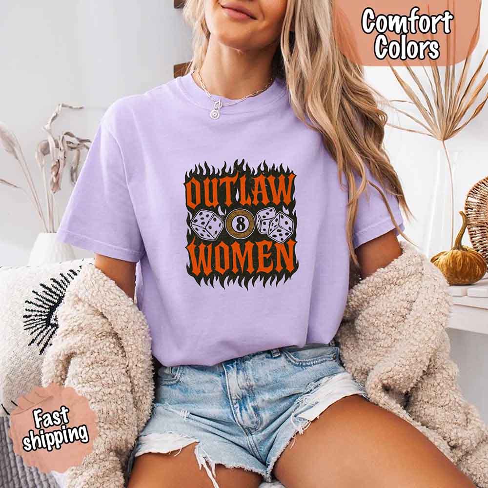 Outlaw Women Flames Shirt โ Vintage Western Cowgirl Shirt