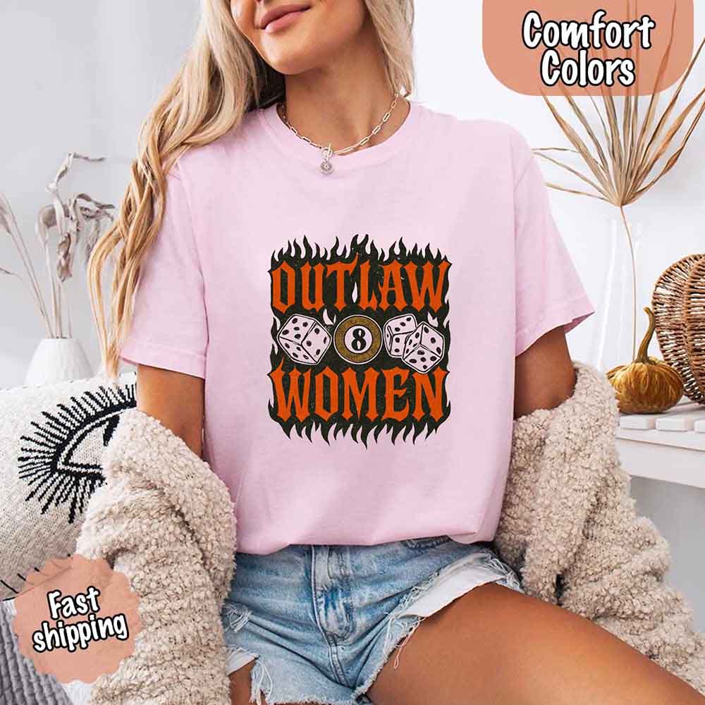 Outlaw Women Flames Shirt โ Vintage Western Cowgirl Shirt