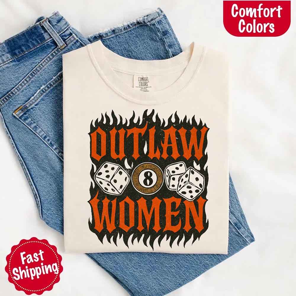 Outlaw Women Flames Shirt โ Vintage Western Cowgirl Shirt
