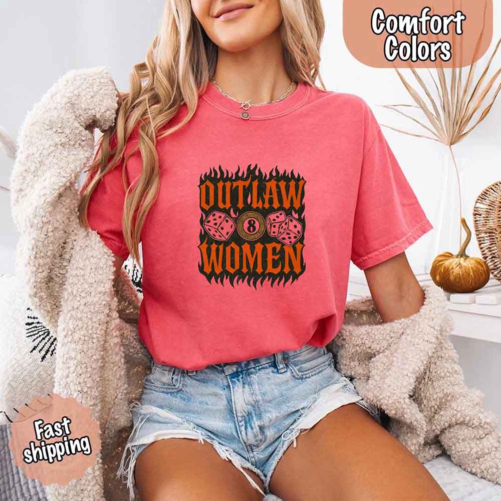 Outlaw Women Flames Shirt โ Vintage Western Cowgirl Shirt