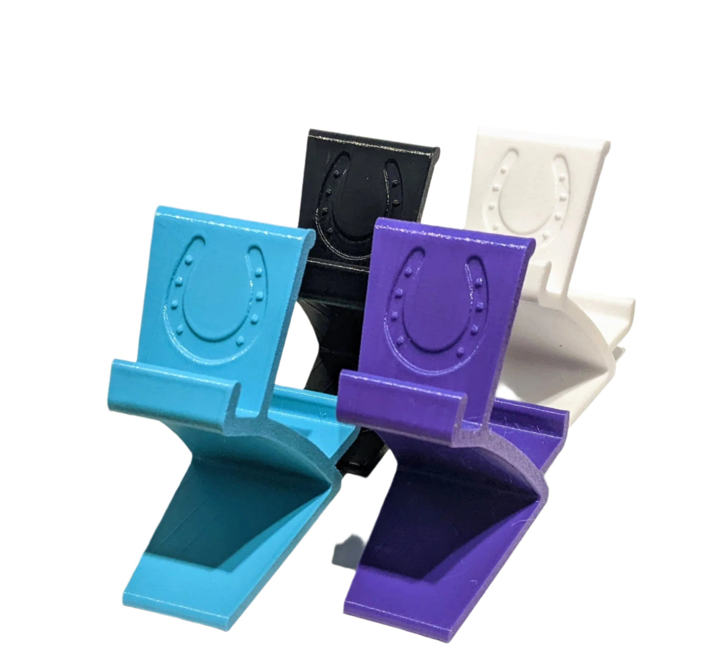 Phone and Tablet Stand with Horseshoe Design | Three Angles