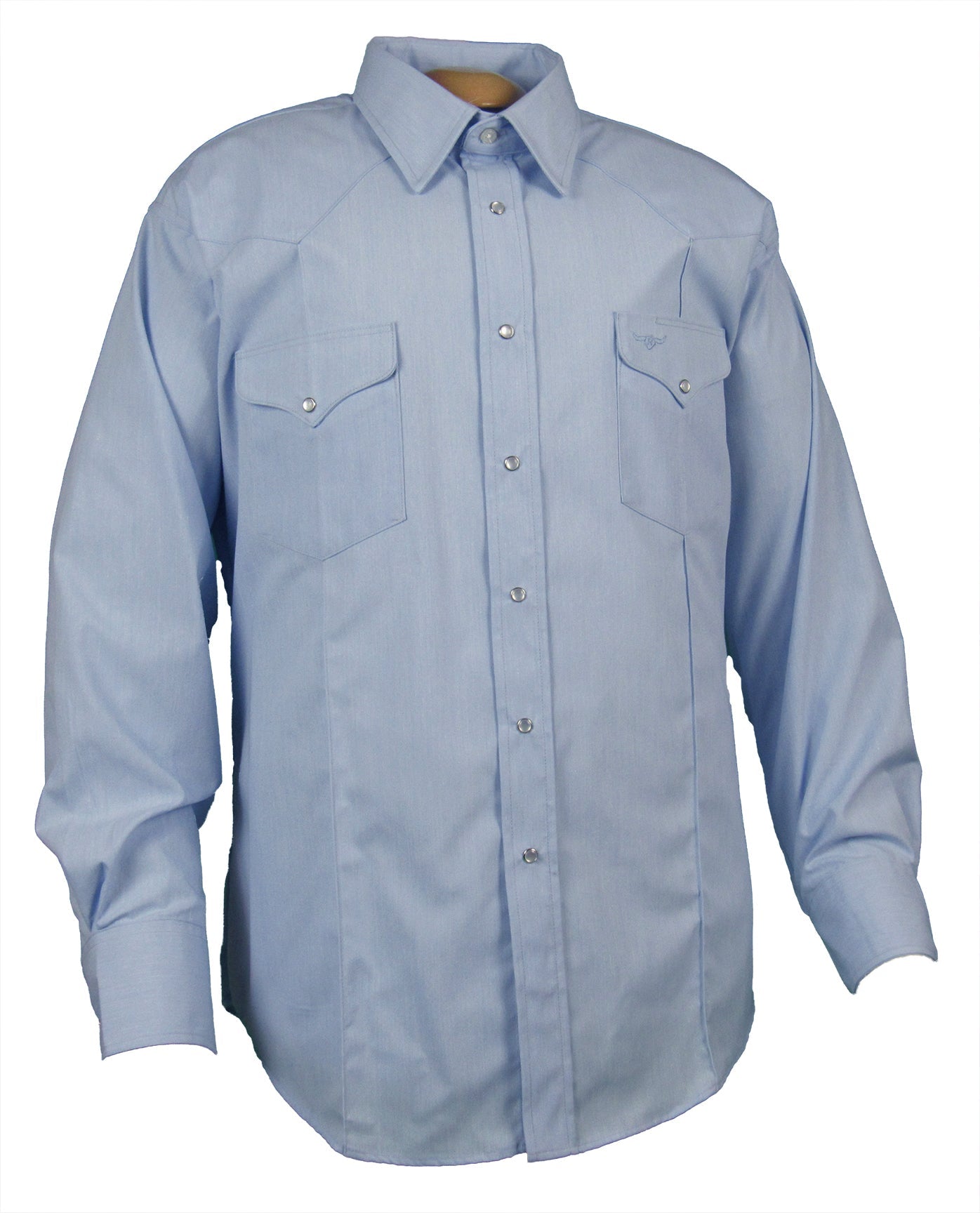 Rancher Crease - Tropical Wool - Lt. Blue - Long Sleeve - Snaps