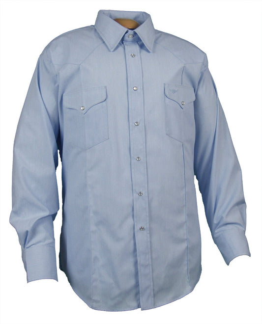 Rancher Crease - Tropical Wool - Lt. Blue - Long Sleeve - Snaps