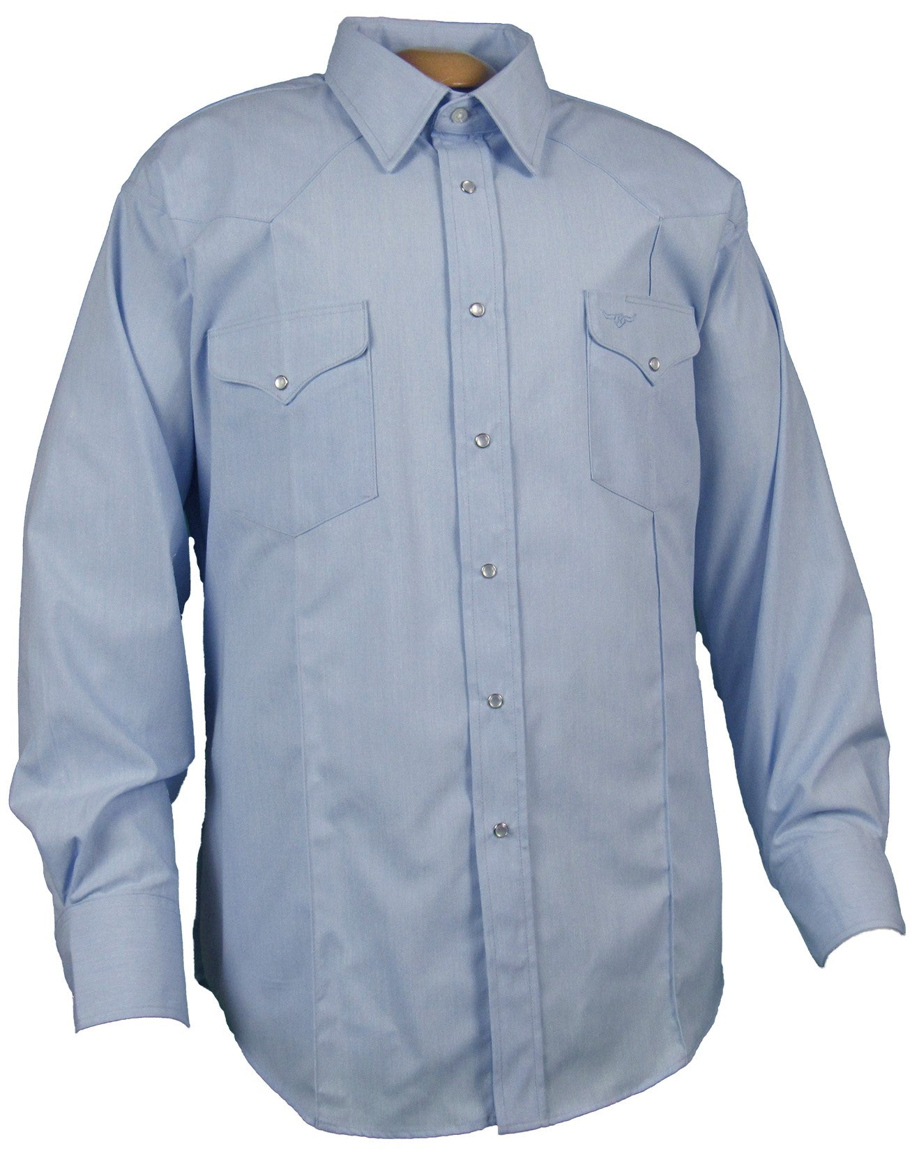 Rancher Crease - Tropical Wool - Lt. Blue - Long Sleeve - Snaps