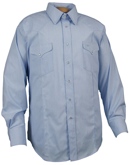 Rancher Crease - Tropical Wool - Lt. Blue - Long Sleeve - Snaps