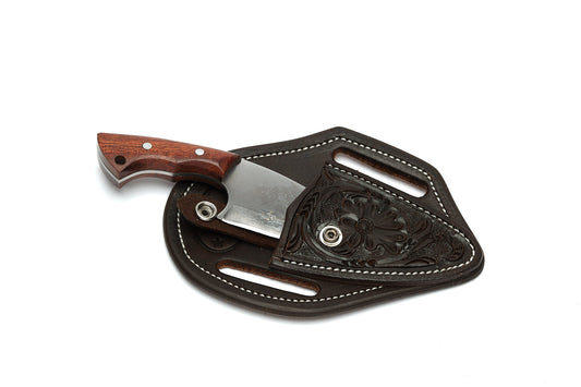 Chocolate Floral Knife Sheath with Knife